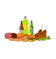 unhealthy food banner isolated on white vector image