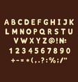 white chocolate font type sweet typeface alphabet vector image vector image
