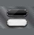 black and white buttons on perforated background vector image vector image