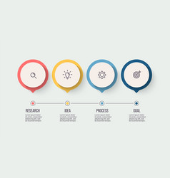 Business process arrow chart with 4 steps Vector Image