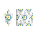 watercolor clock print and seamless pattern vector image vector image