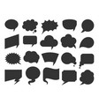 black blank comic speech bubbles flat web icon set vector image