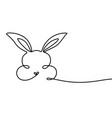 easter cute bunny continuous line drawing one vector image