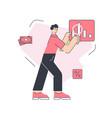 smiling business man financial analyzing graph vector image