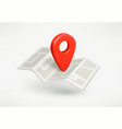 city map with red pin of gps location 3d vector image vector image
