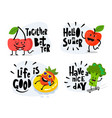 cute cartoon fruit character posters vector image