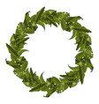 hand drawn wreath tropical leaves plants vector image vector image