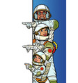 multi race family astronauts mom dad and son vector image