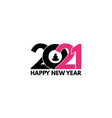 2021 text logo design happy new year label vector image
