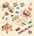 business in refinery mini plant isometric 3d vector image
