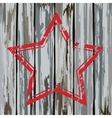 grunge old wooden fence star frame vector image