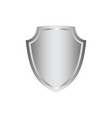 silver shield shape icon 3d gray emblem sign vector image vector image