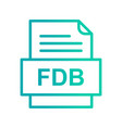 fdb file document icon vector image vector image