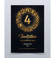 4 years anniversary invitation card template vector image