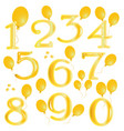 holiday and party balloons with golden numbers vector image