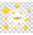 3d realistic gold coins set on white in different vector image vector image