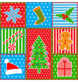 christmas patchwork background vector image