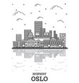outline oslo norway city skyline with modern vector image
