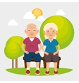 grandparents with sport clothes vector image