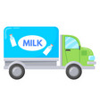 milk delivery truck cartoon dairy product vector image vector image