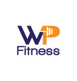 wp letter initial fitness logo vector image