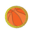 continuous one line drawing basketball ball vector image