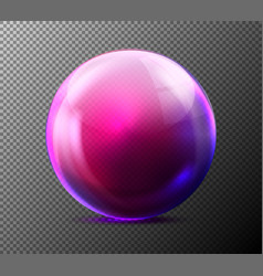 realistic violet glass sphere transparent vector image