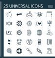 set of 25 universal editable icons can be used vector image vector image
