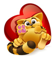 cat and heart vector image
