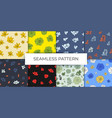 collection of seamless pattern flowers succulents vector image vector image