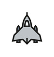 fighter airplane icon on white background vector image vector image