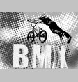 bmx stunt cyclist on the abstract background vector image
