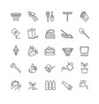 icons set - gardening tools flowersvegetables vector image