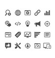 search engine optimization glyph icons vector image