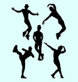 silhouette of male dancer 03 vector image