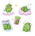 a set of cute marijuana characters cannabis vector image
