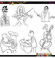 musicians cartoon coloring page vector image