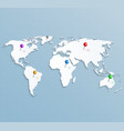 paper strategic map of the world with colorful vector image vector image