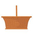 picnic basket icon cartoon straw homemade wicker vector image vector image