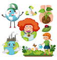 save the earth graphics and icons collection vector image vector image