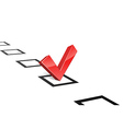 3d red vote tick concept vector image