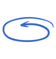 circular blue arrow cycle doodle repeat symbol vector image