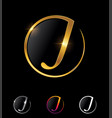 golden circle letter j vector image vector image