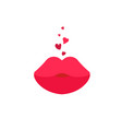red kiss lips on white background vector image