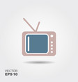tv icon in flat style isolated on grey background vector image vector image