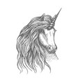 unicorn fantastic horse sketch for tattoo design vector image