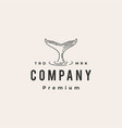 whale fin hipster vintage logo icon vector image vector image