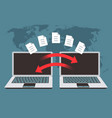 information exchange between computers file vector image