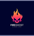 logo fire ghost gradient colorful style vector image