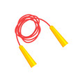 long red jump rope with bright yellow handles vector image vector image